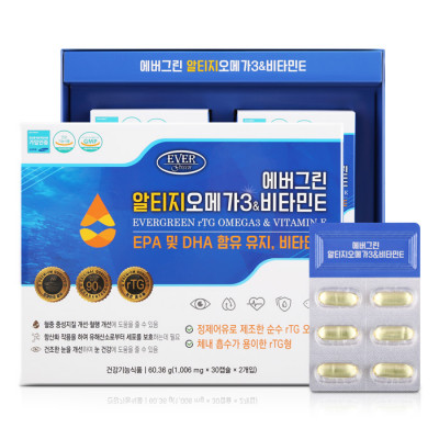 에버그린 알티지오메가3&비타민E 1006mg * 60캡슐